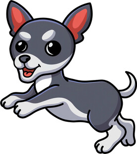 跳跃的吉娃娃小狗