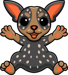 可爱斑点小狗张开双手