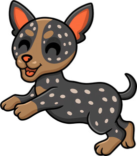 跳跃的斑点小狗