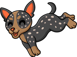 跳跃的斑点小狗