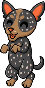 可爱斑点小狗欢快起舞