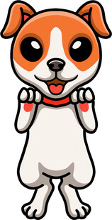 可爱小狗比耶卡通形象