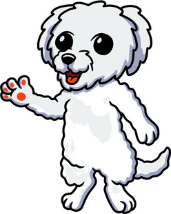 可爱小狗挥手示意