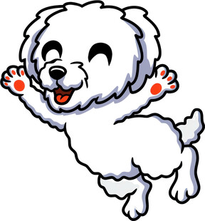 欢快跳跃的卡通小狗