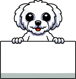 可爱小狗举空白广告牌