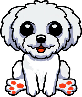 可爱白小狗坐立