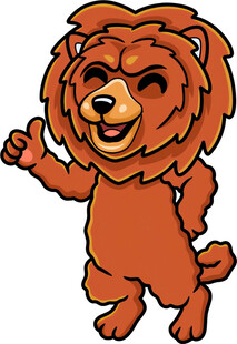 可爱棕熊卡通形象竖大拇指