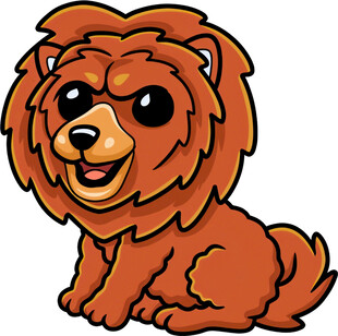 可爱棕色小狗卡通形象