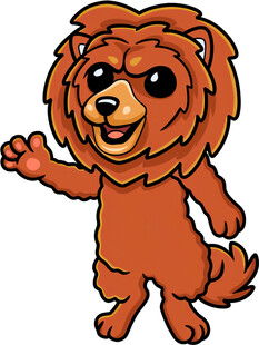 可爱棕色狮子卡通形象