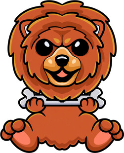 可爱卡通棕色小狗形象