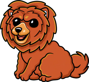 可爱棕色小狗卡通形象