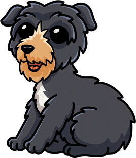 可爱小黑狗卡通形象