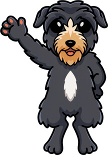 挥手的可爱小狗