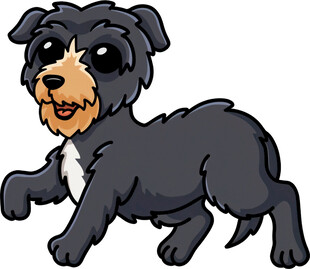 奔跑的可爱卡通小狗