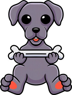 可爱小狗抱骨头