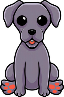 可爱紫色小狗卡通形象