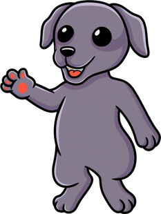 可爱灰狗打招呼