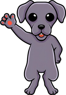 挥手的可爱小狗