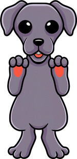 可爱灰小狗举着红心