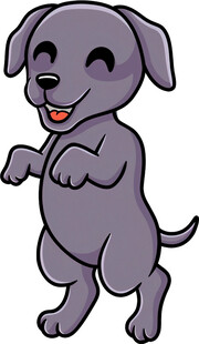 欢快跳跃的卡通小狗