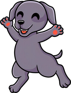 欢快跳跃的卡通小狗