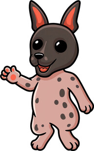 卡通斑点袋鼠挥手示意