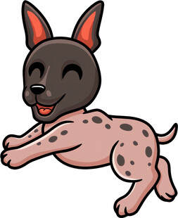 跳跃的斑点小狗