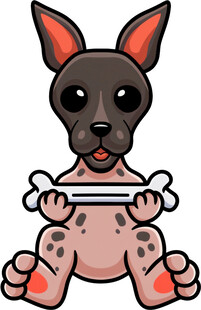 可爱小狗抱骨头