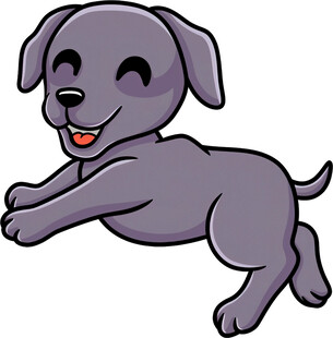 欢快奔跑的卡通小狗