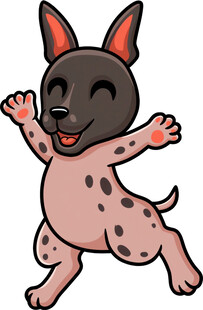 跳跃的斑点小狗