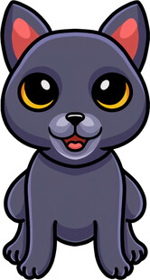 可爱黑猫卡通形象