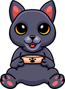 黑猫手持盒子可爱模样