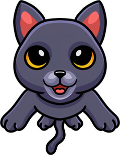 可爱黑猫卡通形象