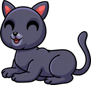 可爱黑猫卡通形象