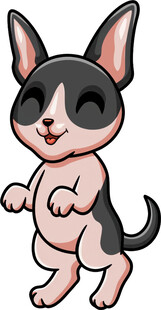 可爱卡通小狗欢快跳跃