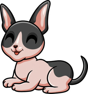 可爱躺卧的卡通小狗