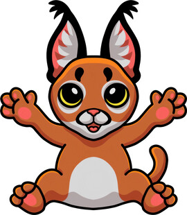 可爱坐地小猞猁