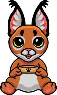 可爱卡通猞猁玩游戏