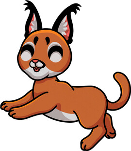 跳跃的可爱小猞猁