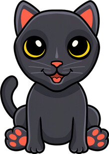 可爱黑猫卡通形象