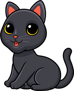 可爱黑猫卡通形象