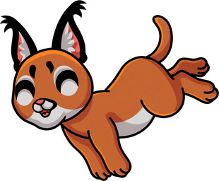 跳跃的可爱卡通小狐狸