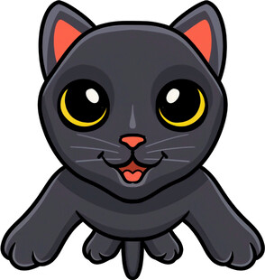 可爱黑猫卡通形象