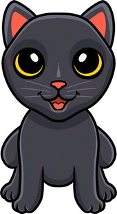 可爱黑猫卡通形象