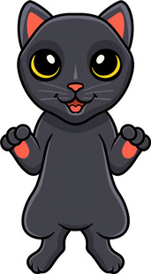 可爱黑猫卡通形象