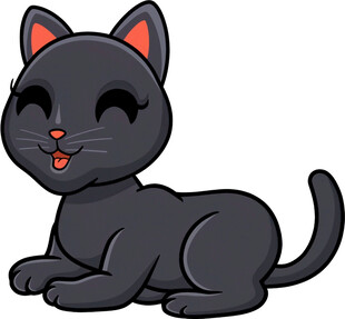 可爱黑猫卡通形象