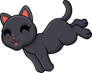 跳跃的黑猫