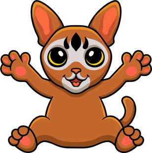 可爱卡通小猫张开双手