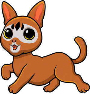 奔跑的可爱卡通小猫