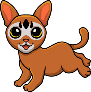 奔跑的可爱卡通小猫